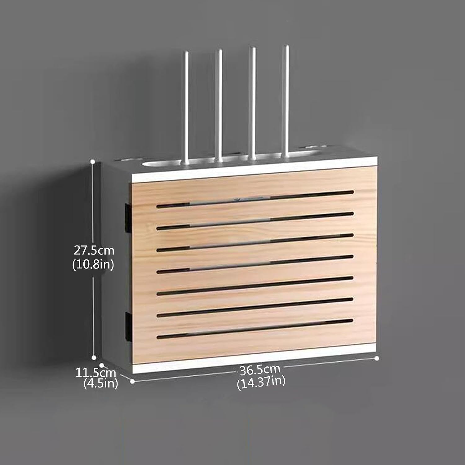Support mural pour routeur avec boîtier de routeur Wifi sans perforation et étagère supérieure pour décoration murale Blanc