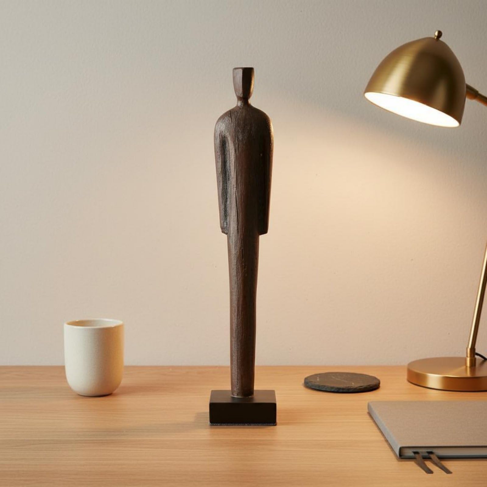 Gralara 2 Pezzi Statuetta in Resina Minimalista Statua da Tavolo Uomo Regalo Elegante Statuetta da Scrivania per Soggiorno