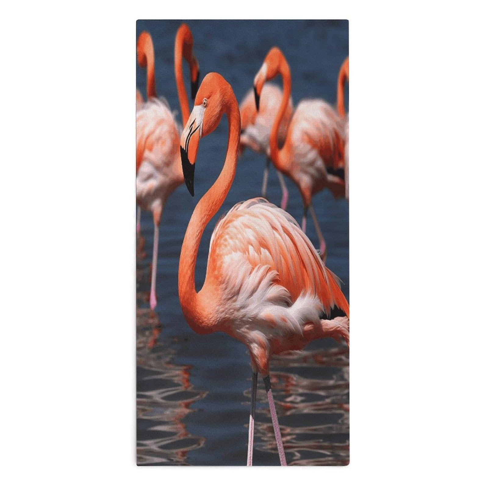 Fodpand Style Flamingo3 Microfiber Towels, Decorative Bath Towel Soft & Lightweight, Hand Towels Multipurpose Use For Bathroom, Pool, Gym, Spa, And Hotel Use