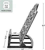 Vista 2 de JOGREFUL Soporte para libro de cocina, de hierro fundido, resistente para libros de recetas, soporte para libros de recetas de cocina, soporte