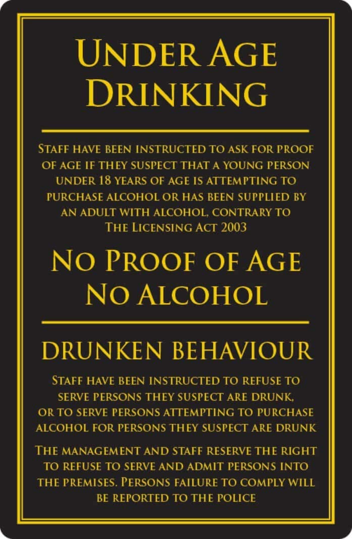 Bar@Drinkstuff Black Pub Laws Sign, Single