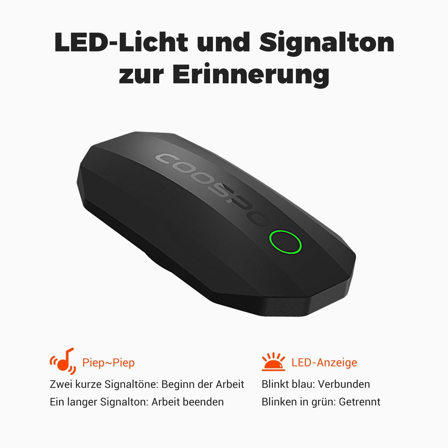 COOSPO H808S Brustgurt Pulsmesser ANT+/Bluetooth Herzfrequenzmesser Sensor, HRM Premium Pulsgurt HRM Messung IP67 wasserdicht, kompatibel mit Polar, Wahoo, Garmin, Zwift, Strava
