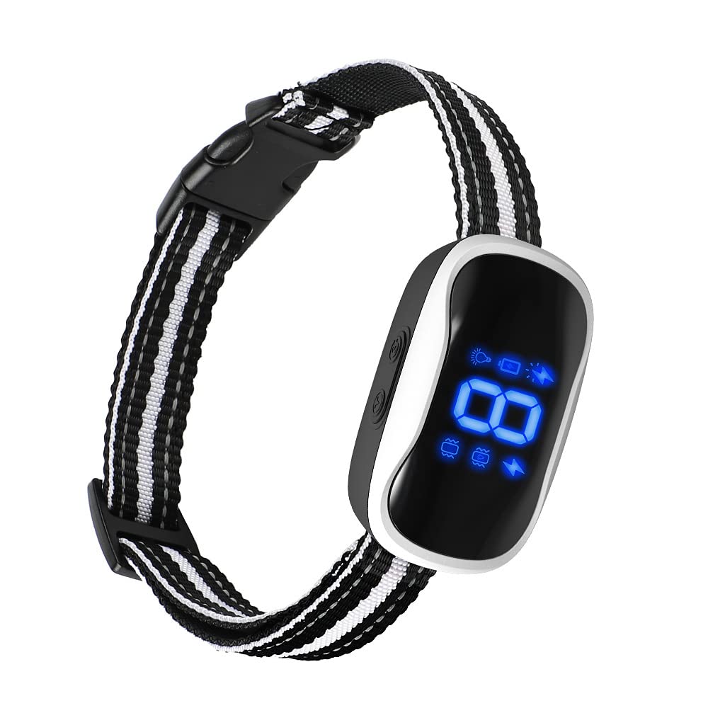 Dog Bark Collar,Rechargeable Smart Barking Collar, Anti Barking Training Collar with Sensitivity Beep Vibration Shock, Bark Shock Collar for Large Medium Small Dogs
