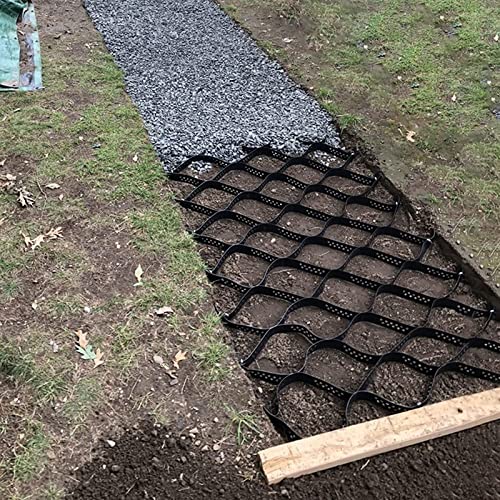 YKMYXZ, Rejilla de grava permeable for pasarelas, entradas de vehículos, patios, geomalla estabilizadora de suelos for trabajos de subrasante, adoquines recortados(4x10 m/13x33 ft)
