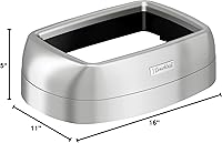 Vista 5 de iTouchless Tapa de bote de basura elíptico, abierta, modelos OL13STV y OL16STV, para botes de basura de 13 y 16 galones