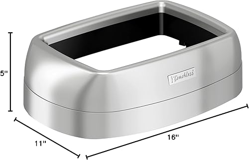 Miniatura 5 de iTouchless Tapa de bote de basura elíptico, abierta, modelos OL13STV y OL16STV, para botes de basura de 13 y 16 galones