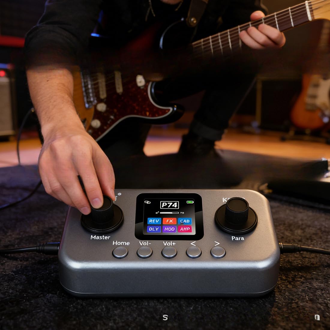 Pedale effetto chitarra elettrica 7 effetti riduzione del rumore | Robusto alloggiamento in ABS, costruzione durevole, resistente agli urti, design compatto per viaggiare