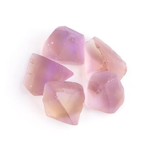 InfinityGemsArt Pack of 5, Raw Ametrine Quartz Rough Stone, Wholesale Pack, Raw Crystals for Jewelry Making Supply, Rock Gemstones, Healing