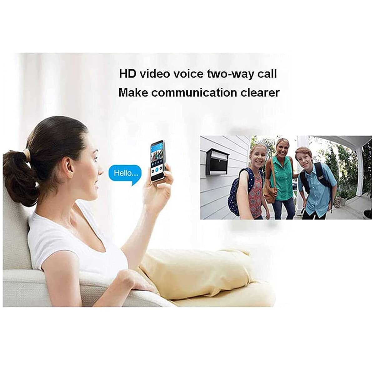 Videocitofono, Campanello visivo WiFi, Campanello Intelligente 720P con Audio bidirezionale, rilevamento del Movimento PIR
