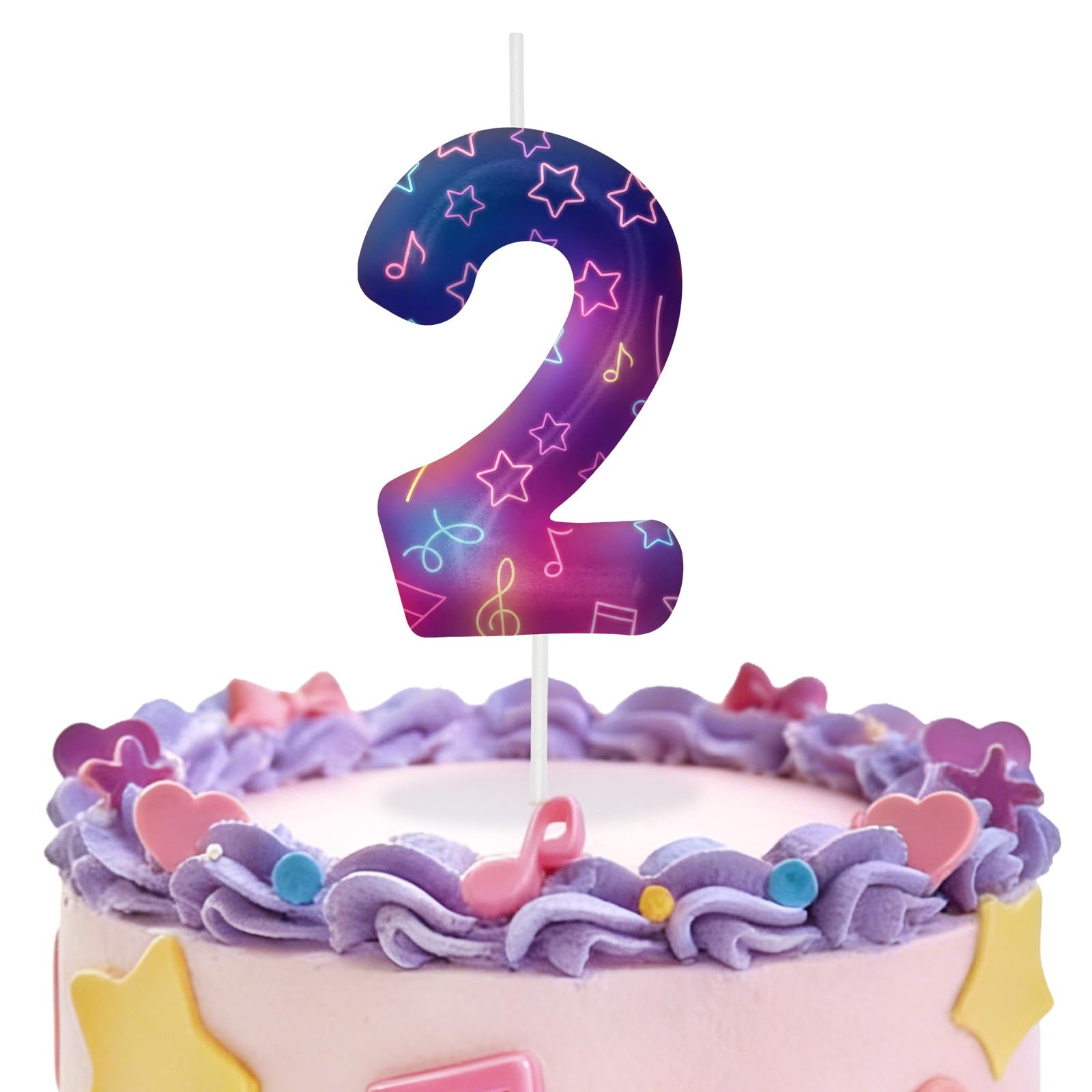 Kpop Number 2 Birthday Candles for Birthday Decorations and Cake Topper
