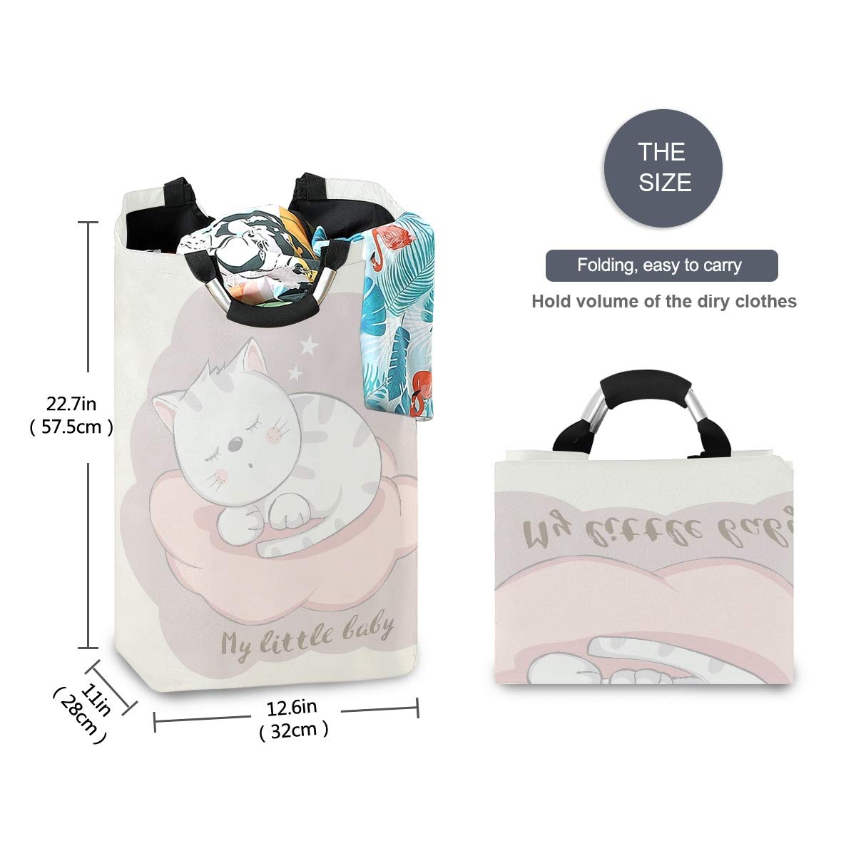 Cesto Portabiancheria Pieghevole Per Bambini 55cm - Design Con Animali, Antipolvere Per Camera - Foto 8