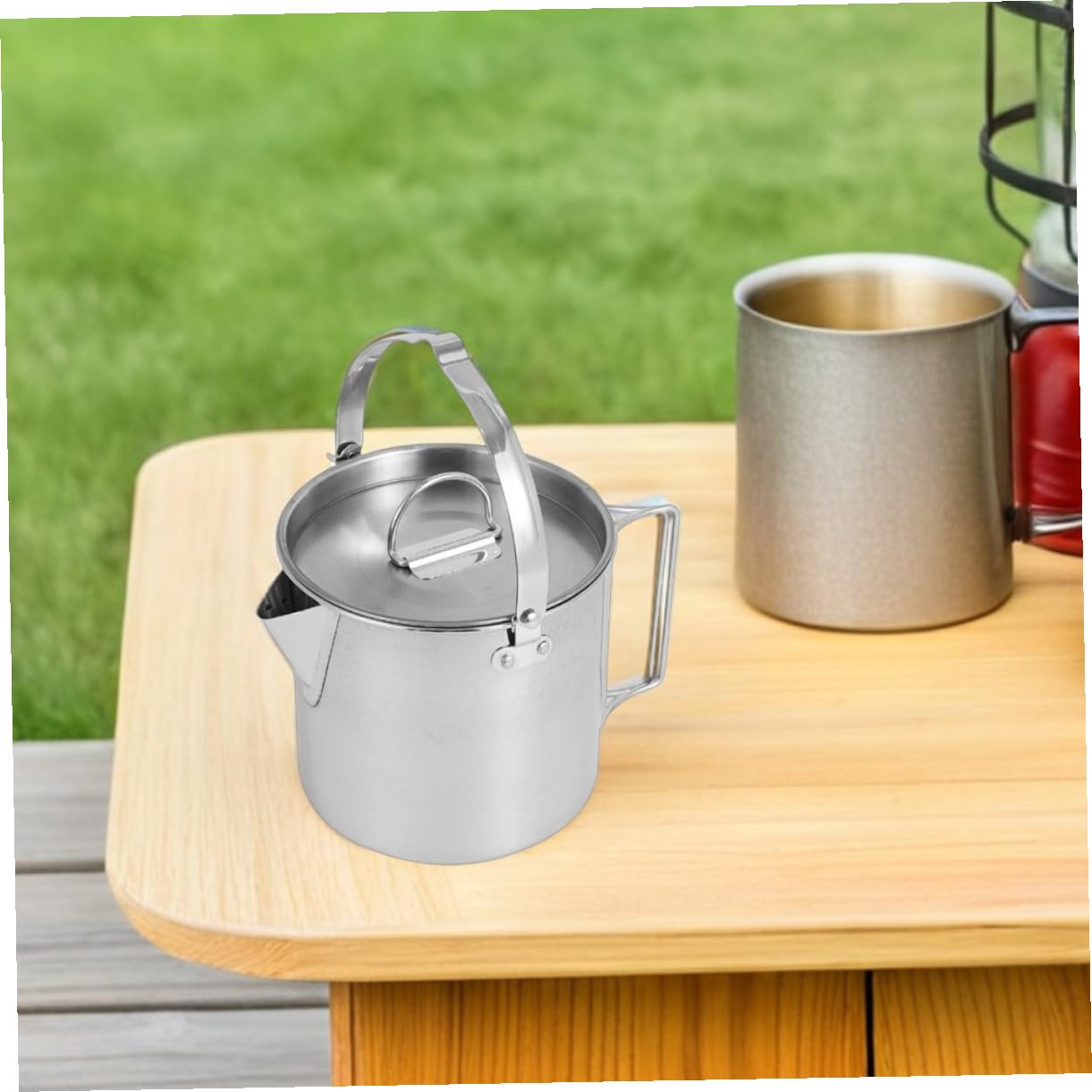 TOYANDONA Hervidor De Agua Para Exteriores De Tetera De Acero Inoxidable Para Camping Senderismo y Picnic Calentamiento Rápido