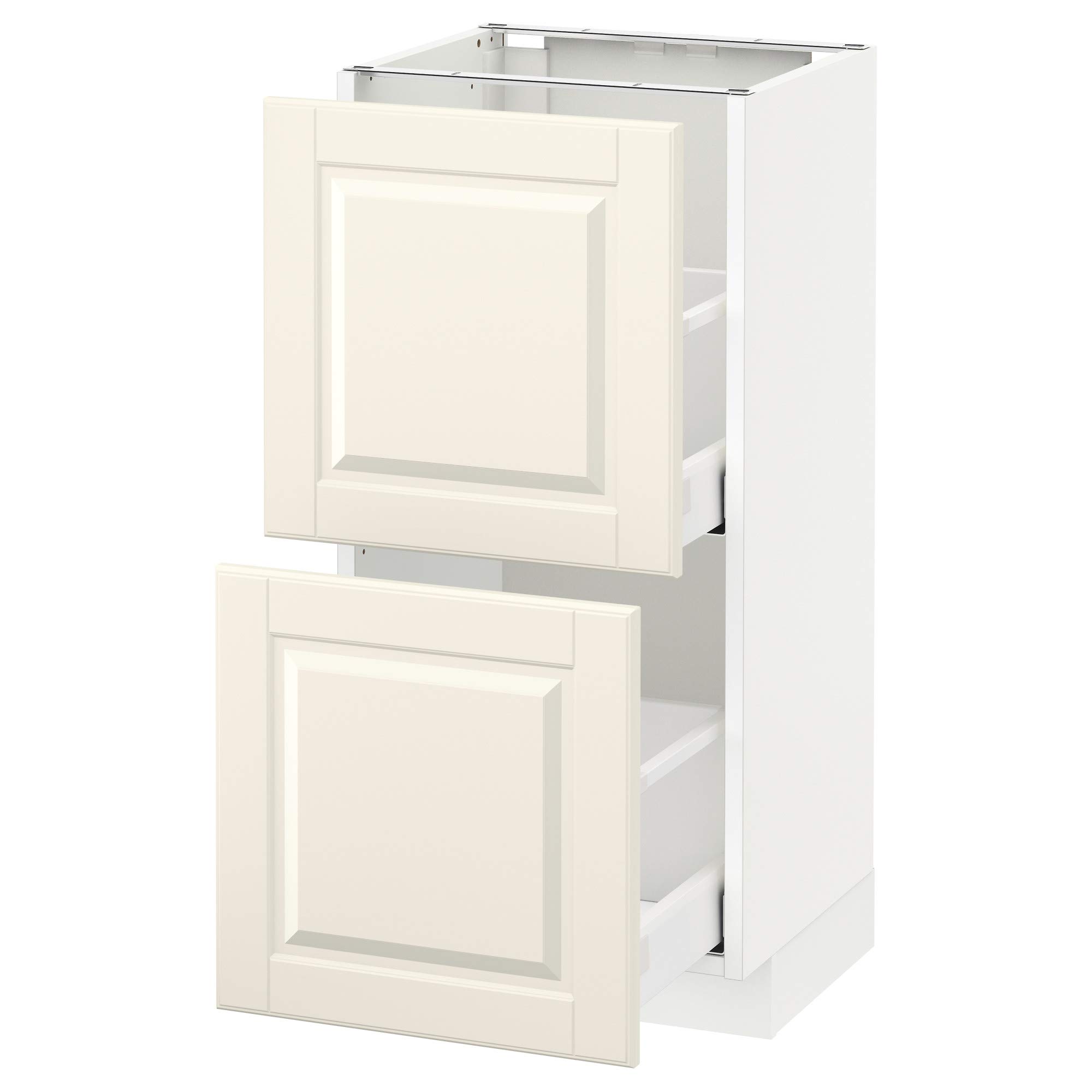 Meuble bas METOD MAXIMERA anti-désordre 2 tiroirs cuisine étroite 40x37 cm blanc Bodbyn