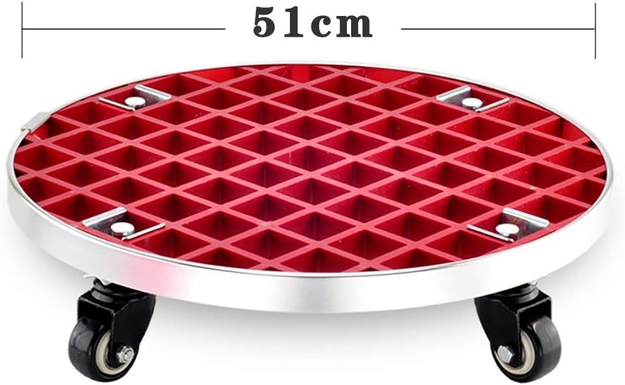 Mobile Plant Trolleyers with Wheels,Metal Plant Dolly,Round Flower Pot Rack Planter Trolley with 360° Rotatingers Rolling Tray/Red/43Cm White-43Cm