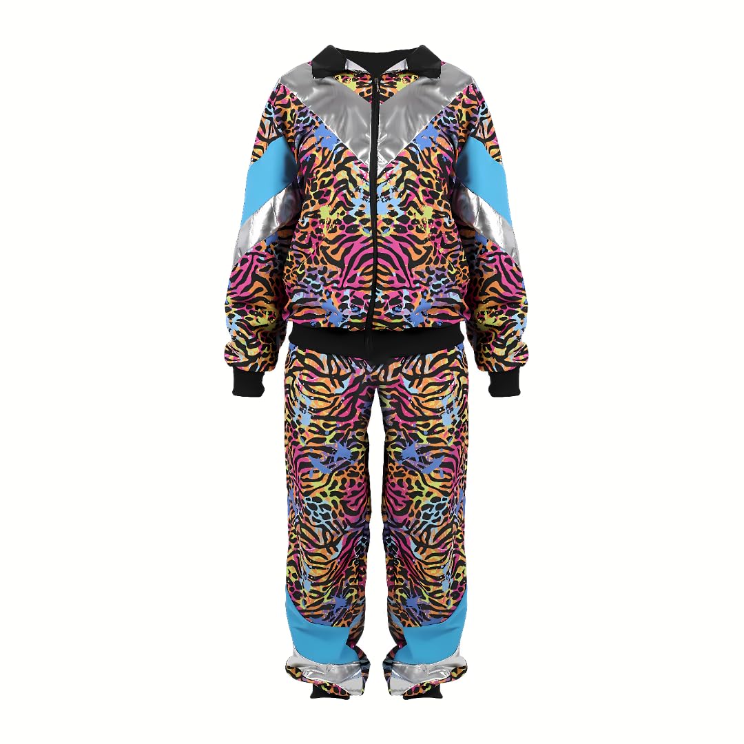 AENEY 80S 90S Fancy Dress, Shell Suit Fancy Dress, Neon Tracksuit Clothes Retro Style Outfit for Carnival Party Stage Performance Costumes - Image 3