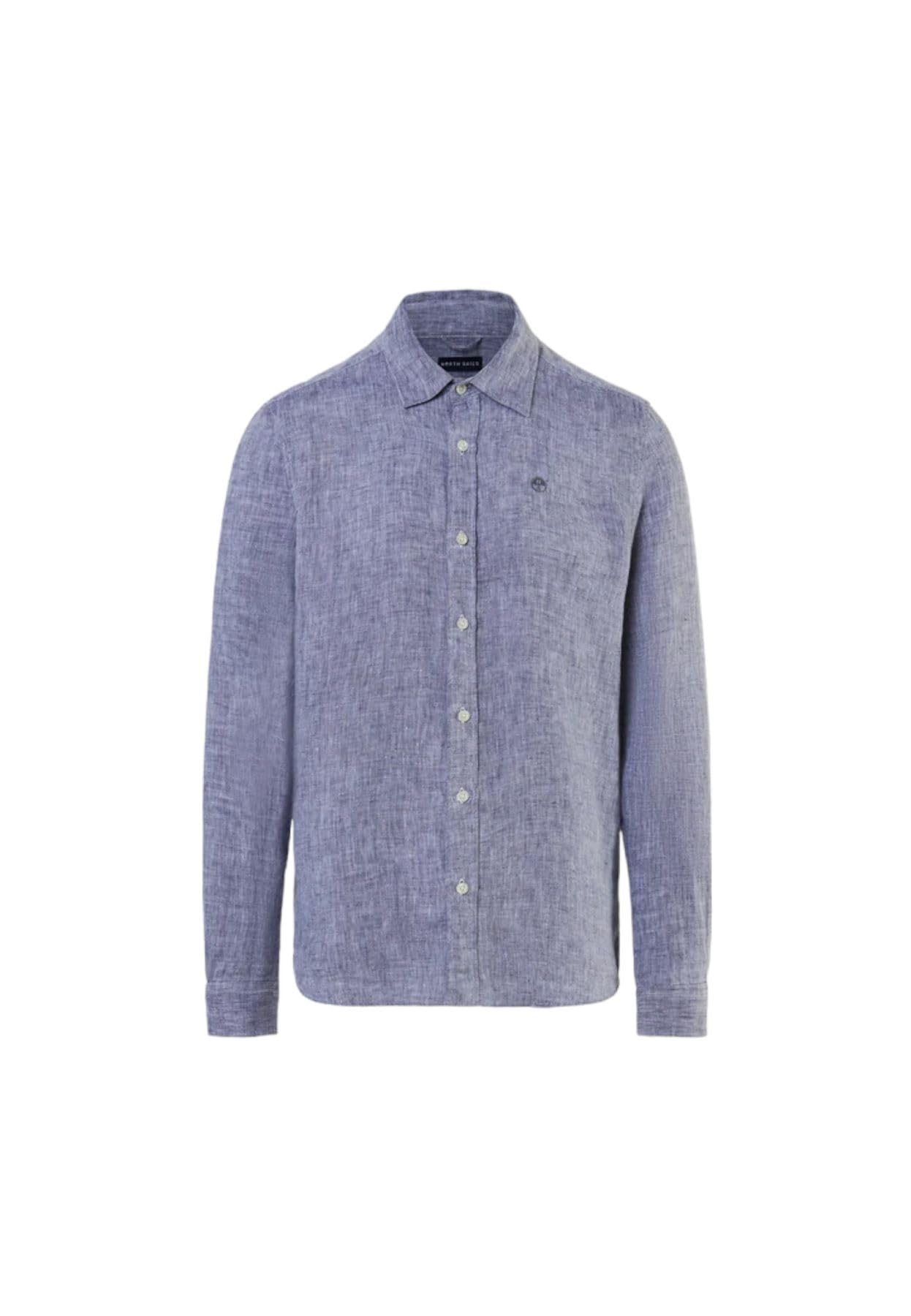 North Sails Camicia Manica Lunga Oxford A Righe 664300 Blu Scuro Blu-image