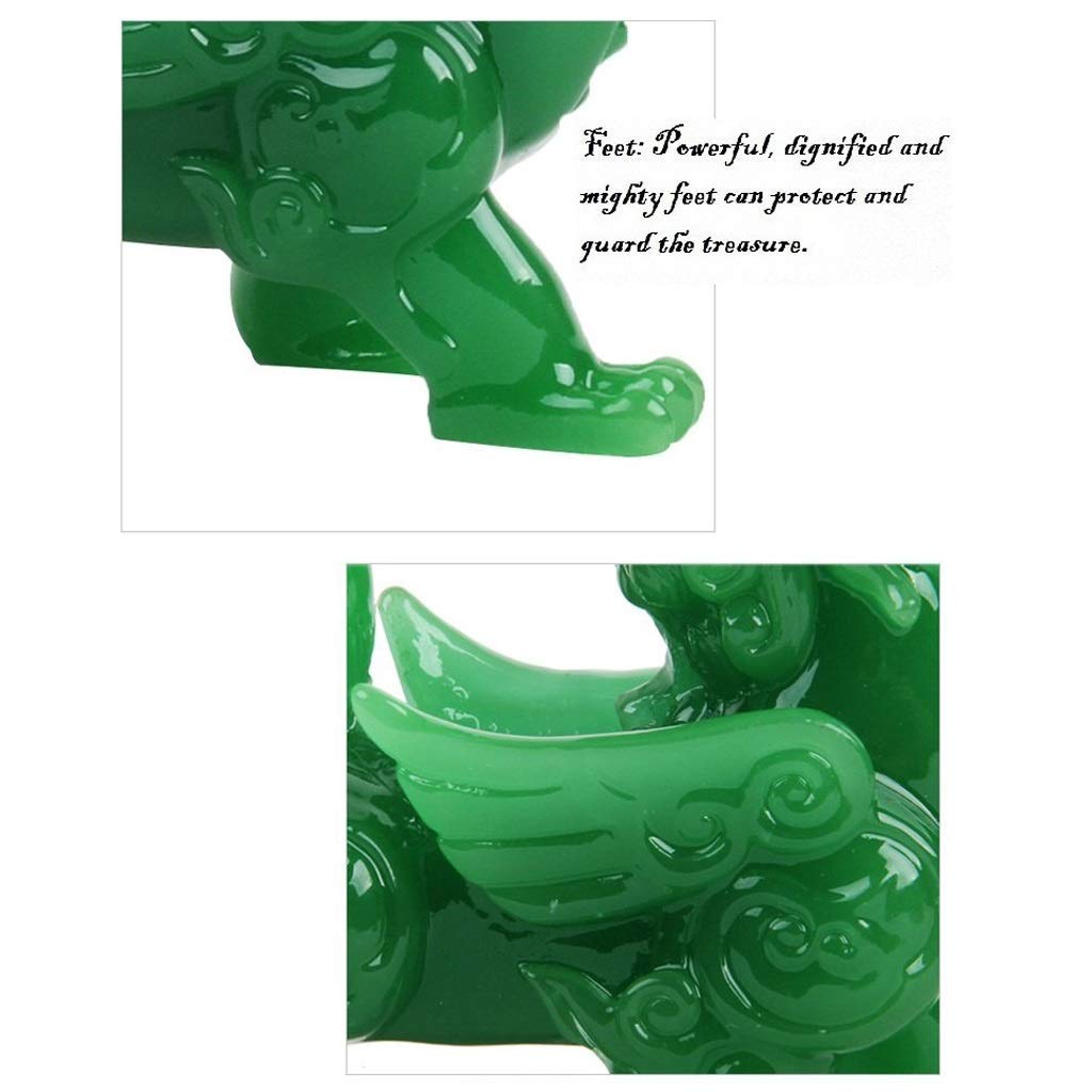 Amazon.co.jp: 仏像 家の装飾 風水グリーン Pi Pi Yao//X X X We富 P Pper像 + 5つのラッキーチャーム 古代の コイン 風水 赤いロープの装飾 (色 : 女性) : ホーム＆キッチン