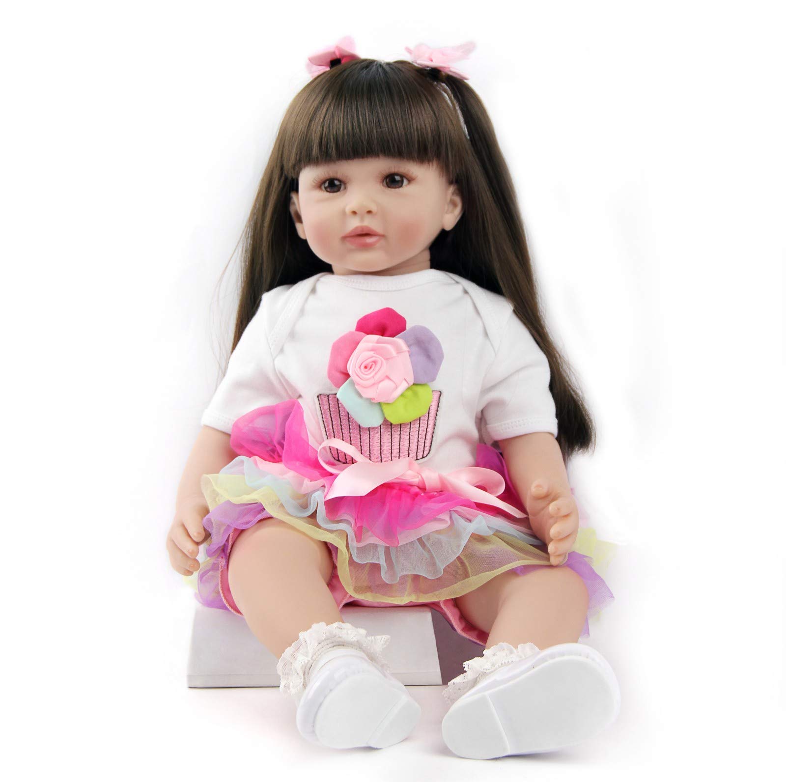 ZIYIUI Bambola Reborn Femmina 24 Pollici 60 cm Realistico Vinile Silicone Morbido Simulazione Bambino Bambole Reborn Toddler Babies Regalo di Natale Compleanno Giocattoli （24 Pollici）