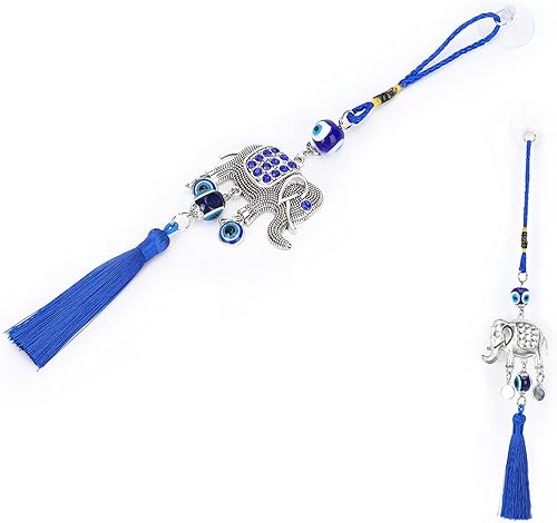 Miniatura 7 de Colgante colgante de elefante de la suerte, elefante turco de la suerte, dije colgante de mal de ojo, signo de buena suerte y bendición, accesorios