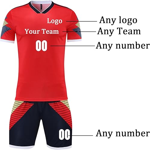 Miniatura 8 de Camiseta de fútbol personalizada para hombres y mujeres, uniformes de fútbol personalizados para niñosadultos con nombre y logotipo del equipo