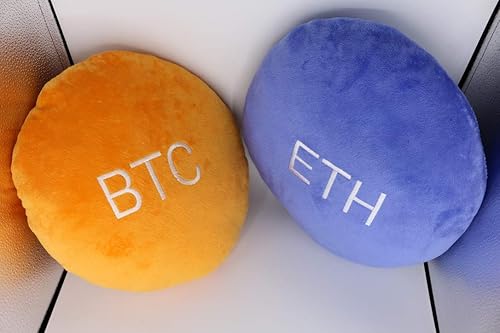 Miniatura 8 de Almohada Bitcoin – Cojín de peluche redondo bordado BTC Crypto – Decoración de Bitcoin suave para comerciantes y fanáticos de las criptomonedas