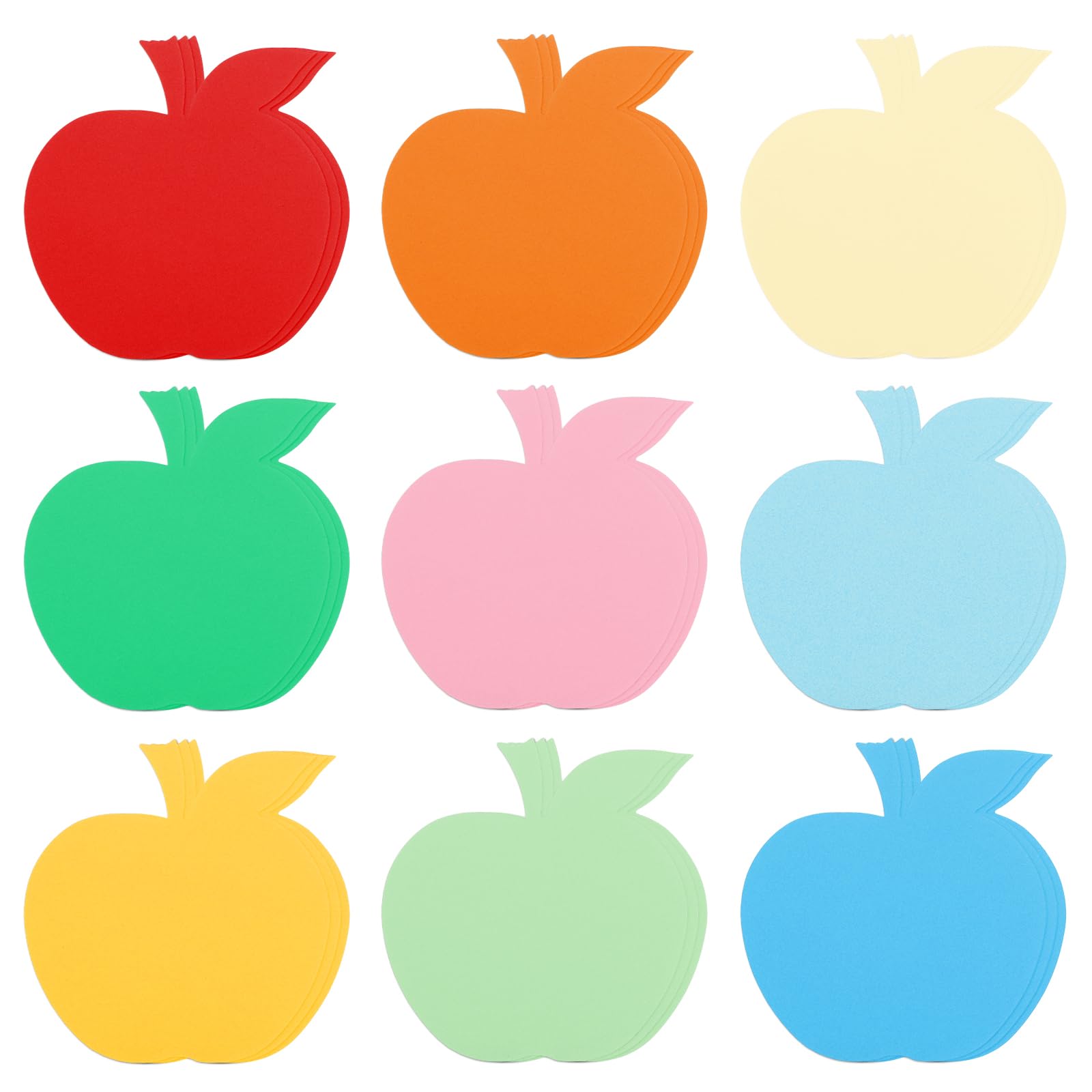 sourcing map 27 Pack Apple Shape Cutouts Paper Bulletin Board Decorations Multi-Color 6x5.5 Inch for Teachers DIY Craft Chalkboard Wall Decoration