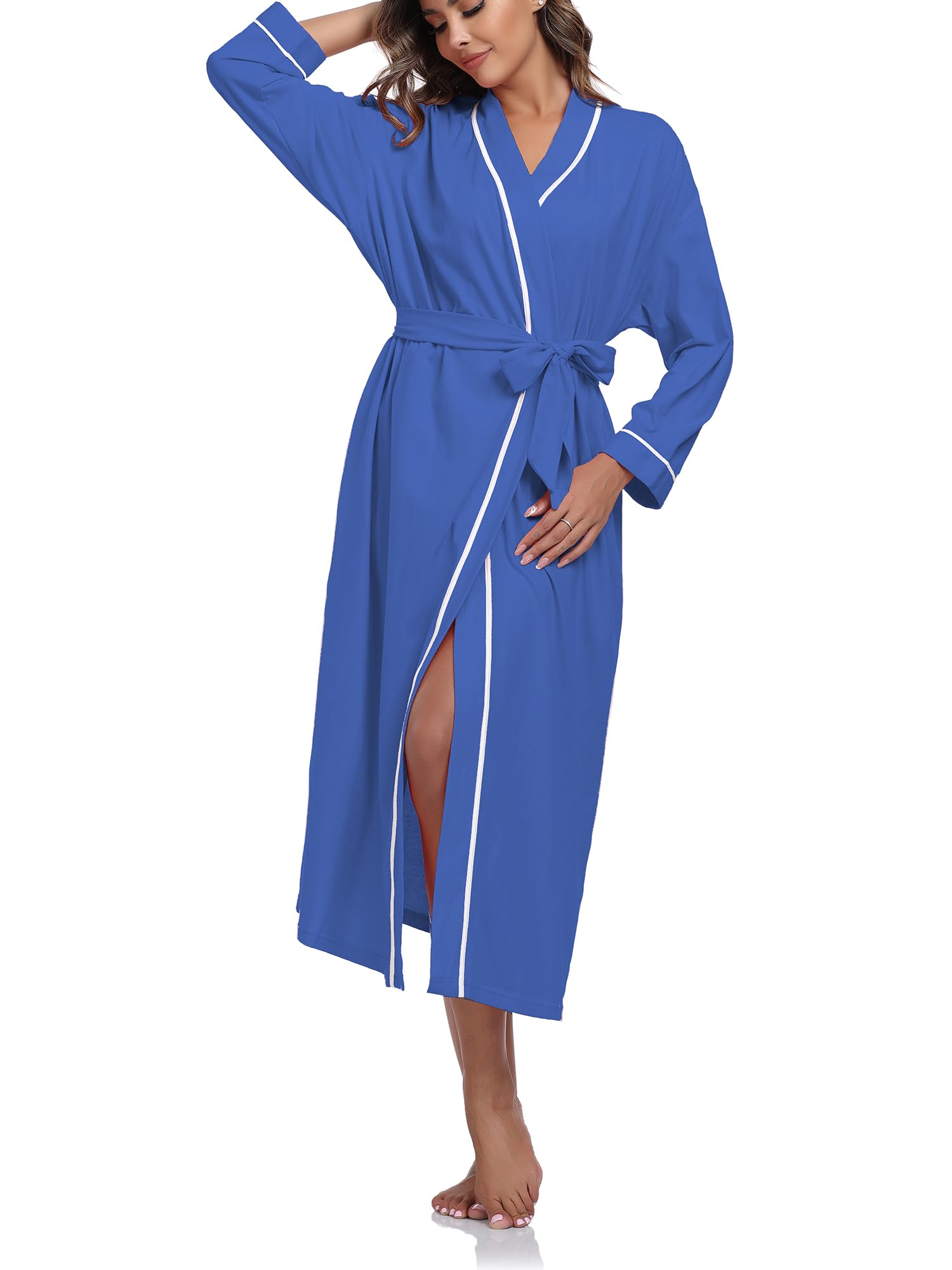 EA'S SECRET 100% Cotton Long Kimono Bathrobe