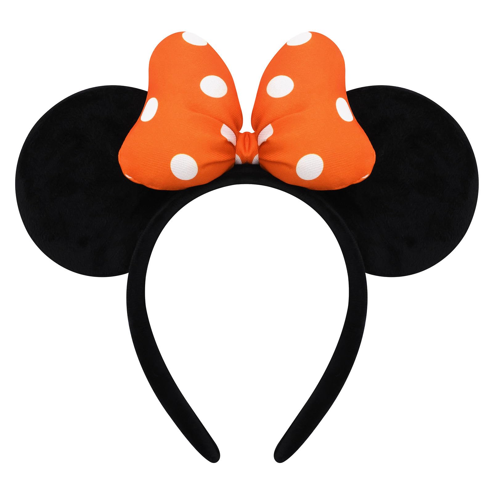 ODOCARE Handmade Mouse Ears Headband for Women and Ladies, Polka Dot Bow Mini Ears Costume Accessories
