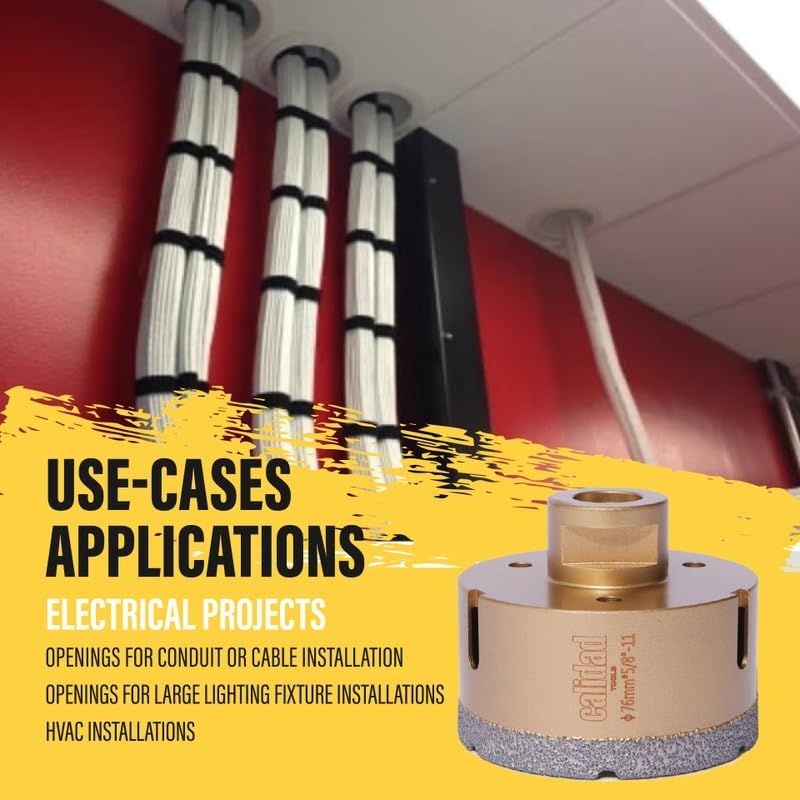 Miniatura 6 de Calidad Broca de núcleo de diamante - Sierra de agujero de diamante soldada al vacío - Perforación de núcleo de alta precisión - Broca multiusos