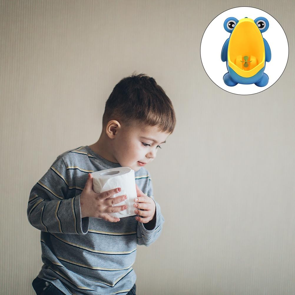 Frog Pee Training Cute Potty Training Urinal Pee Trainer Bathroom Funny Training Potties PP Standing Potty Urinal Potty Toilet for Toddler Boy Blue