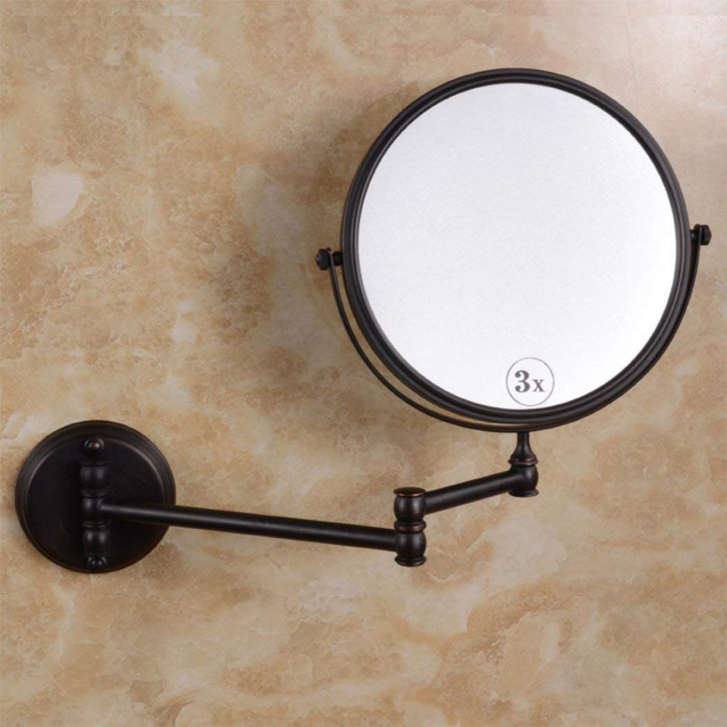 Miroir fixé de mur double-pliant de 8 pouces pour routine beauté chic