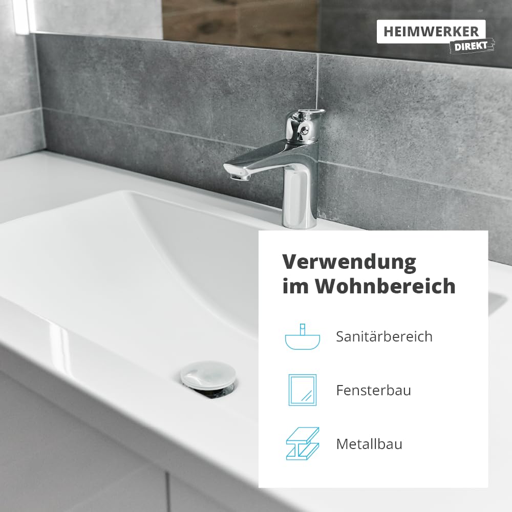 12x Alfa Sanitärsilikon 300 ml Anthrazit – Profi Bau- & Badsilikon (3,6 l) | Profi-Qualität – Essigsäurevernetzendes Silikon mit Pilzschutz - UV-beständig und dauerelastisch für Dehnungsfugen