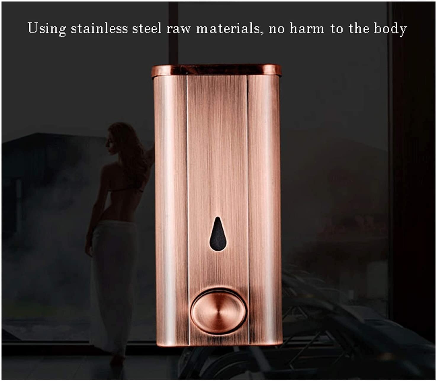 Dispensador de jabón líquido para Ducha, lavavajillas y Fregadero de Cocina, de Acero Inoxidable, Manual, para desinfectante de Manos, Ideal para hoteles y hogares.