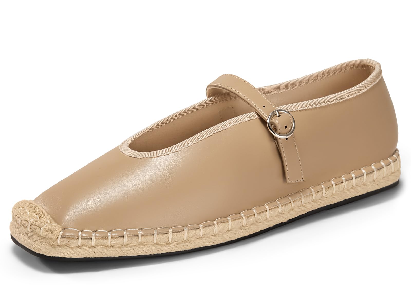 Womens Espadrilles Mary Jane Flats Closed Sqaure Toe Mesh Ballet Flats Comfortable Dress Shoes-image-32