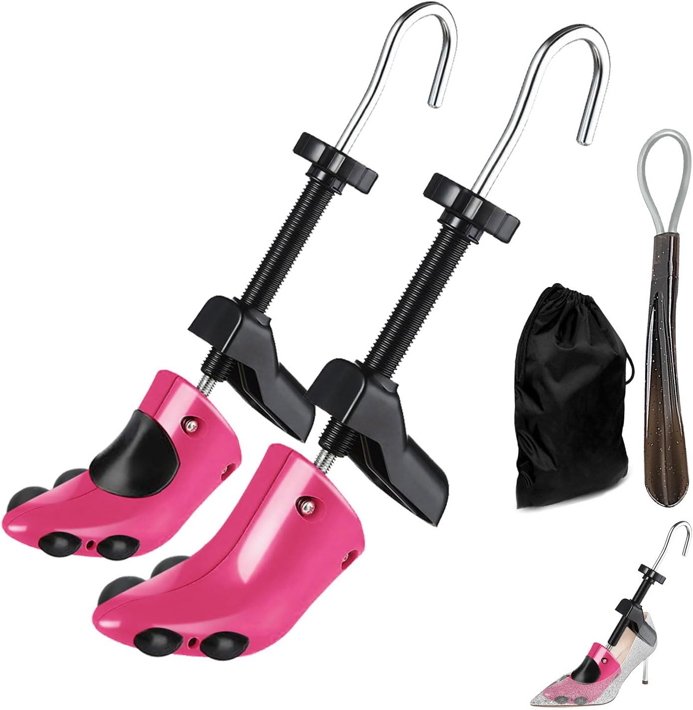 Pair of Men Women Shoe Stretcher, Two-Way Adjustable Shoe Widener Expander to Stretch,Expands Length and Width of shoe