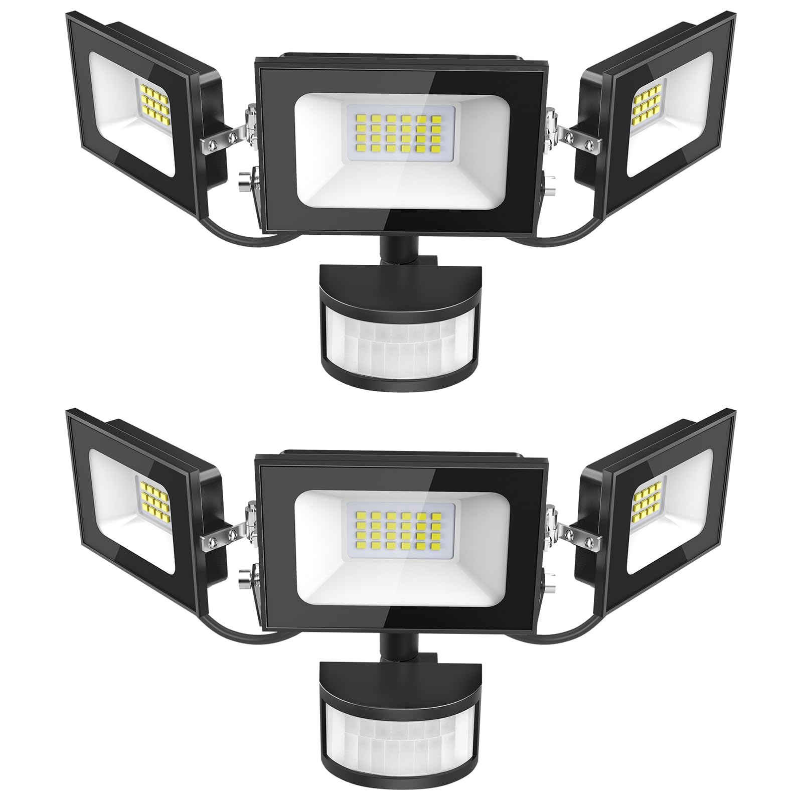 LED Strahler mit Bewegungsmelder 50W 5000LM Fluter Flutlicht Scheinwerfer, 6500K Kaltweiß Flutlichtstrahler, IP65 Wasserdicht Außen-Sicherheitsbeleuchtung für Garten Garage Hof Wand, 2 Stück