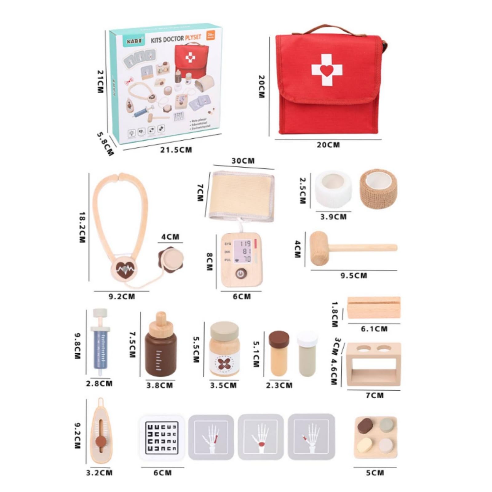 Valigetta Del Dottore Educativo Kit Medico Giocattolo Realistico Gioco D'imitazione per Casa, Asilo