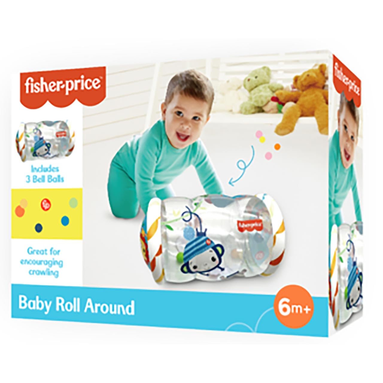 DQB DeQUBE Fisher Price-Baby Roller-Roller Gonfiabile per Neonati-Dimensioni 48 x 44 x 25 cm (Deqube 920D00179)