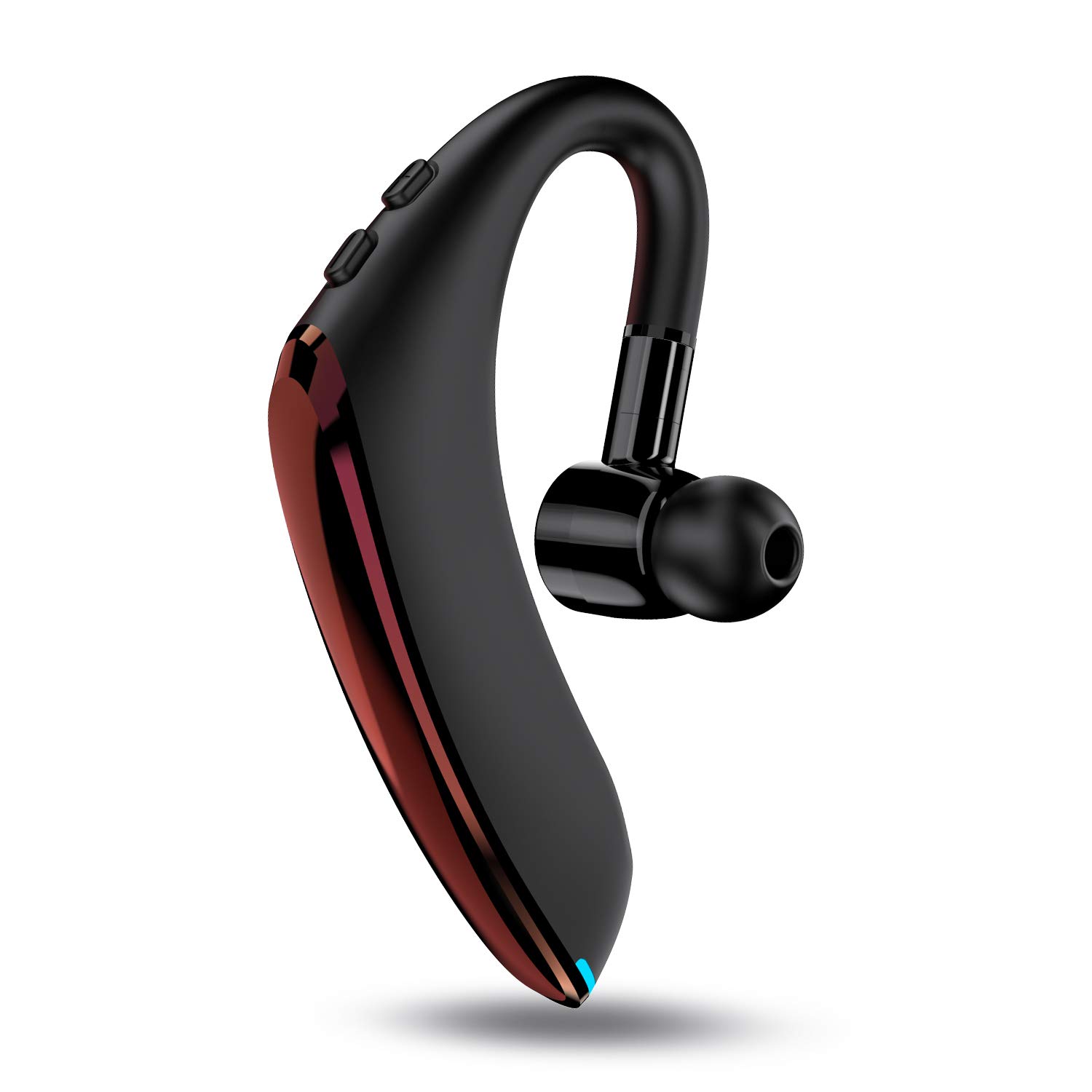 Bluetooth Headset V5.0 Wireless Bluetooth Earpiece 25 Hrs Talktime 230 Hours Standby Time, Fit Your Both Ear, Handsfree Headset with Noise Cancelling Mic, Compatible with iPhone and Android (Red)