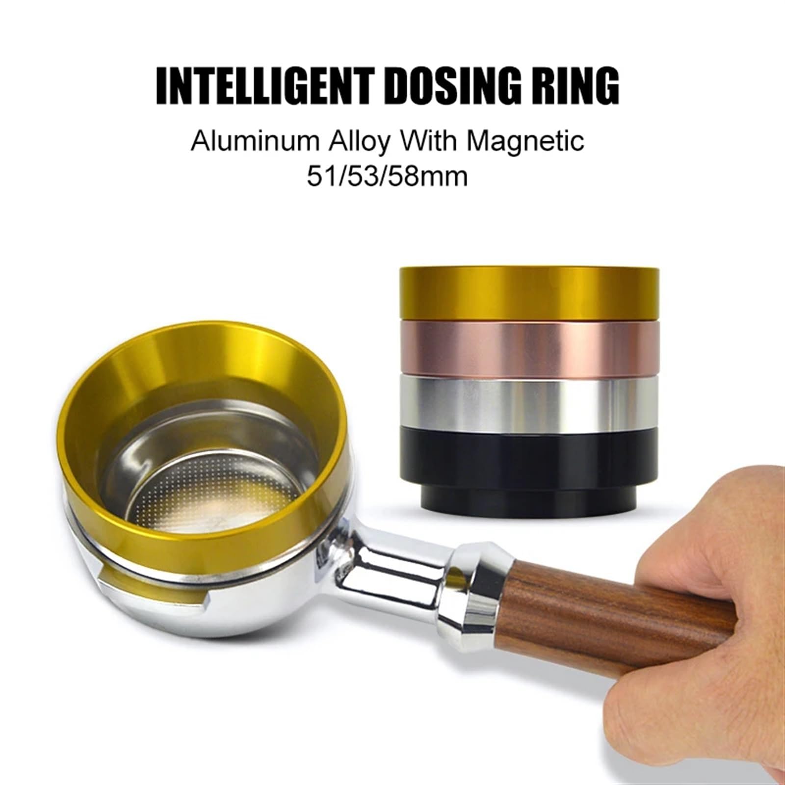 Koffie Ring Koffie Doseerring 51mm 53mm 58mm Huishoudelijke Magnetische Koffie Poeder Ring Koffie Filter Vervanging Ring Barista Gereedschap Met Magneet Doseertrechter 54mm (Voor 51mm Portafilter