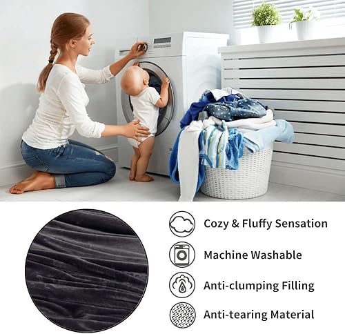 Miniatura 8 de Manta de felpa tamaño individual, Queen, cálida y acogedora manta de franela para cama, sofá, cama, manta ligera y suave para cama, sofá, viajes,