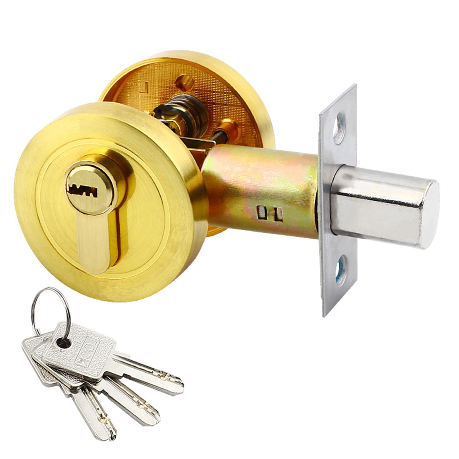 Kalttoy Gold Stylish Single Cylinder Deadbolts Stainless Steel For 35 50Mm Door Entry Suitable For Various Interior Space Hotel Door