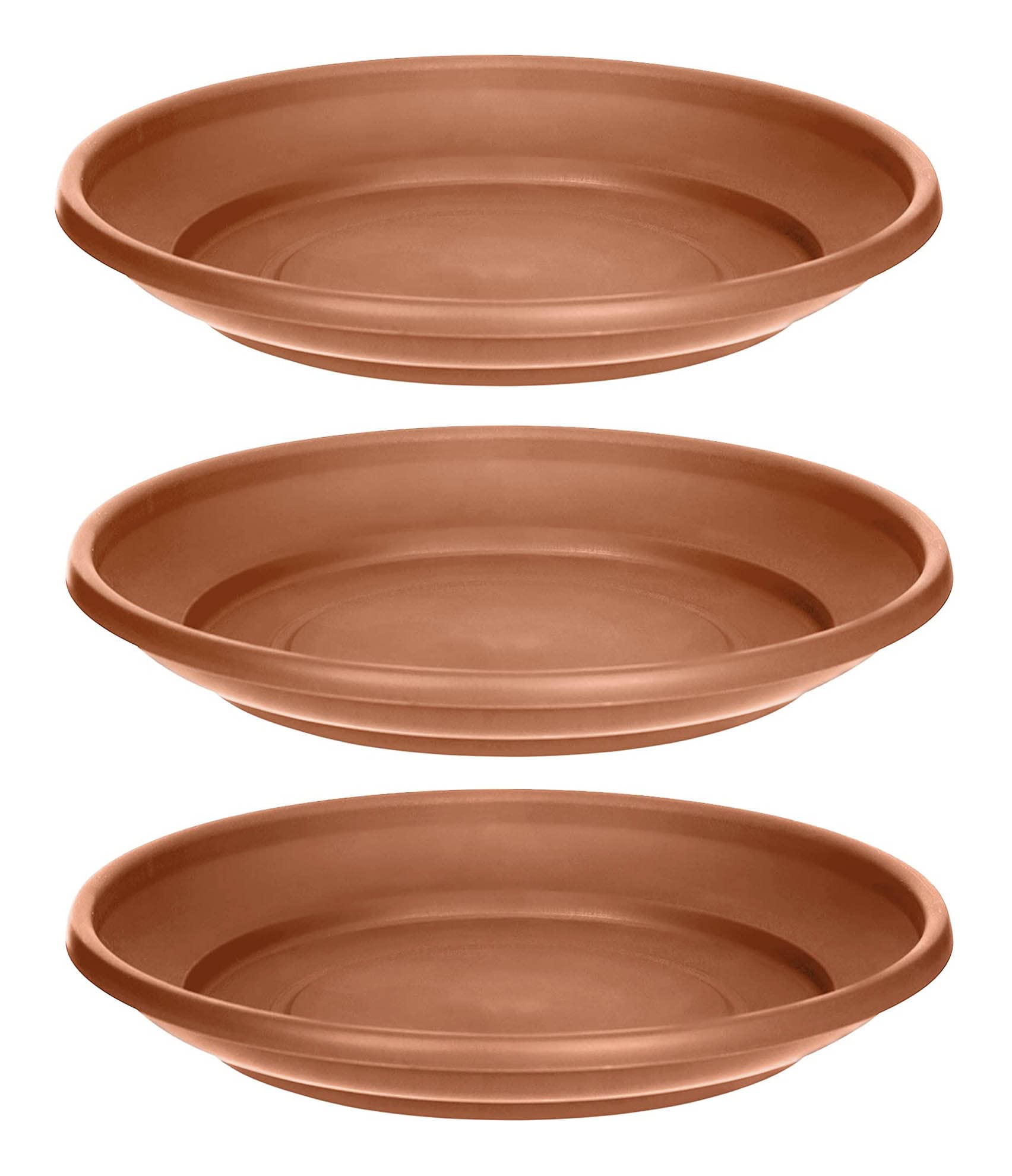 HOMION Terracotta Plastic Round Plant Flower Pot Base Saucer Plate Tray Water Planter Tray (3, 27 CM)