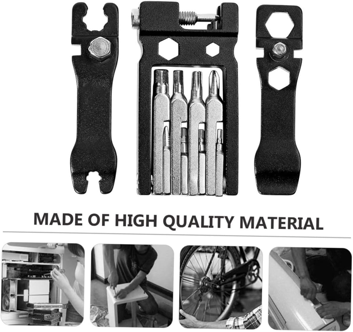 Multi-function Bike Repair Tool Kit and Portable Mechanic Tool for Bicycle Maintenance Includes Wrench Screwdriver Chain Regulator for Home and Roadside Repairs