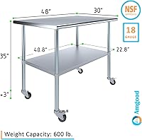 Vista 48 de Mesa de trabajo de acero inoxidable, mesa de metal