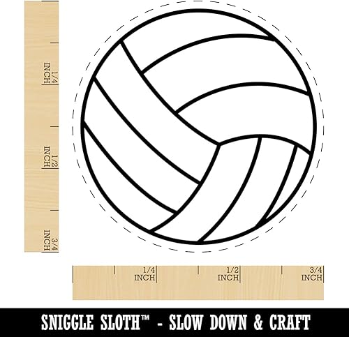 Miniatura 2 de Sello de goma autoentintado para voleibol deportivo para estampado de tinta, planificadores de manualidades, tamaño pequeño de 34 pulgadas, tinta