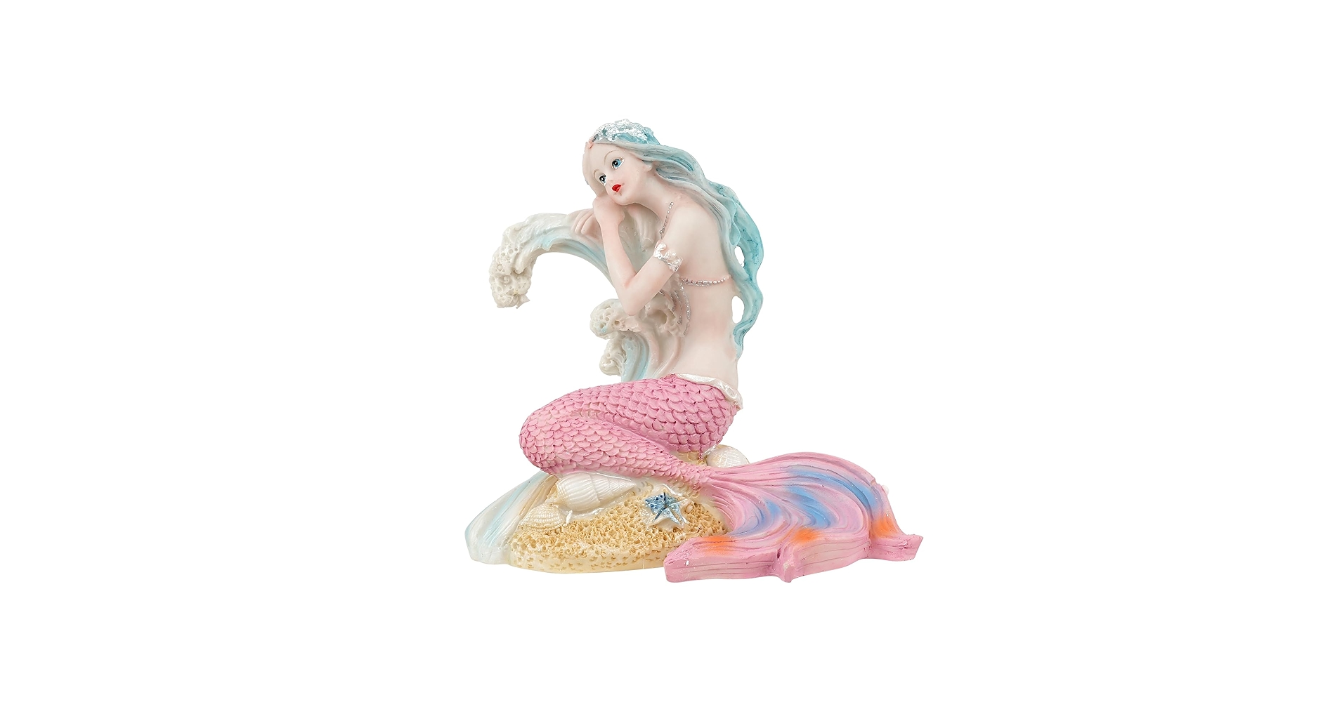 海のお月様 人魚姫 インテリア マーメイド シーグラスアート アクアリウム 置物 海のお月様 人魚姫 インテリア シーグラスアート アクアリウム