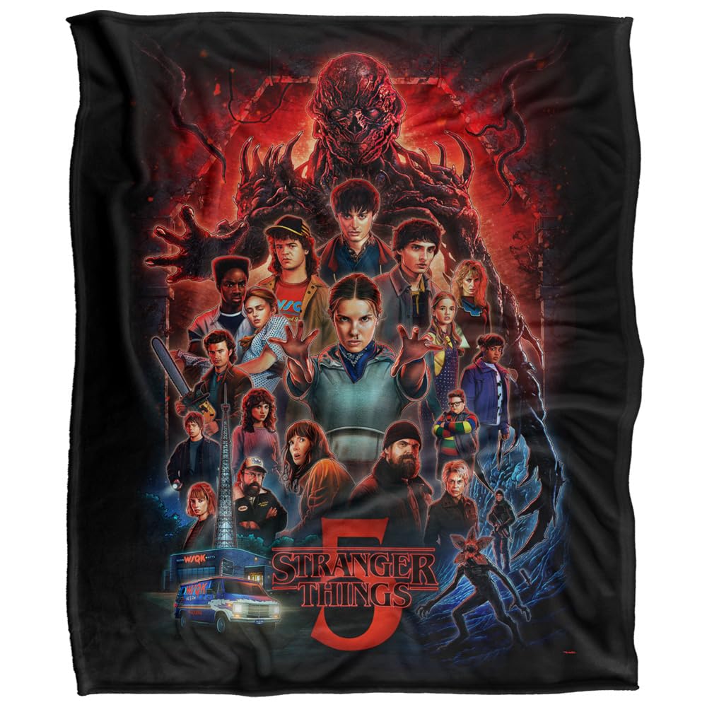 布団・毛布 NETFLIX Stranger Things S5 Blanket Stranger Things Season 5 Poster Silky Touch Super Soft Throw