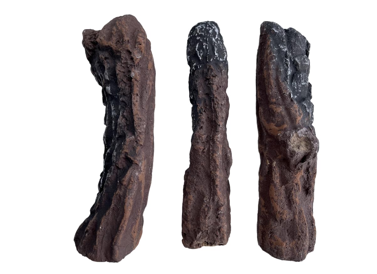 10 troncos de gas para chimenea, leña falsa y troncos cerámicos, silenciosos, decorativos, para insertiones de gas, ventilados, eléctricos y etanol