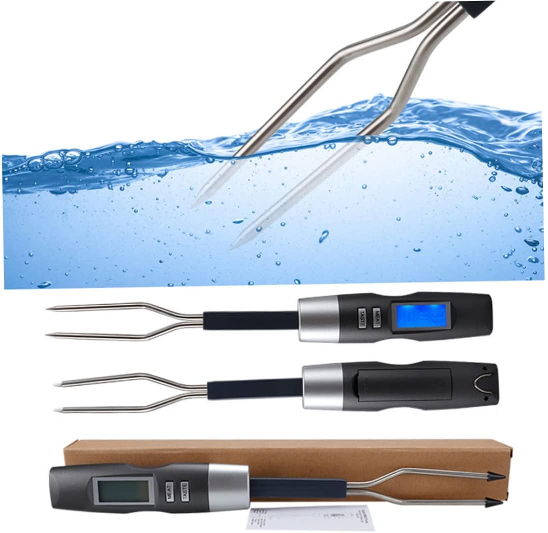 BBQ Meat Thermometer Fork Stainless Steel Digital Barbecue Fork With Backlit Light Fork Cooking Meat Thermometer Fork,BBQ Fork With Thermometer,Digital BBQ Fork,Stainless Steel BBQ Fork,Cooking : Patio, Lawn & Garden